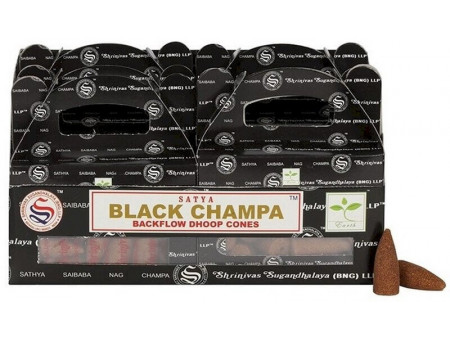 Backflow Cônes Satya Black Champa pas cher / Paiement Sécurisé