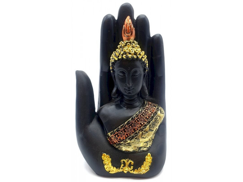 Statue Résine Bouddha sur Main pas cher - Paiement Sécurisé
