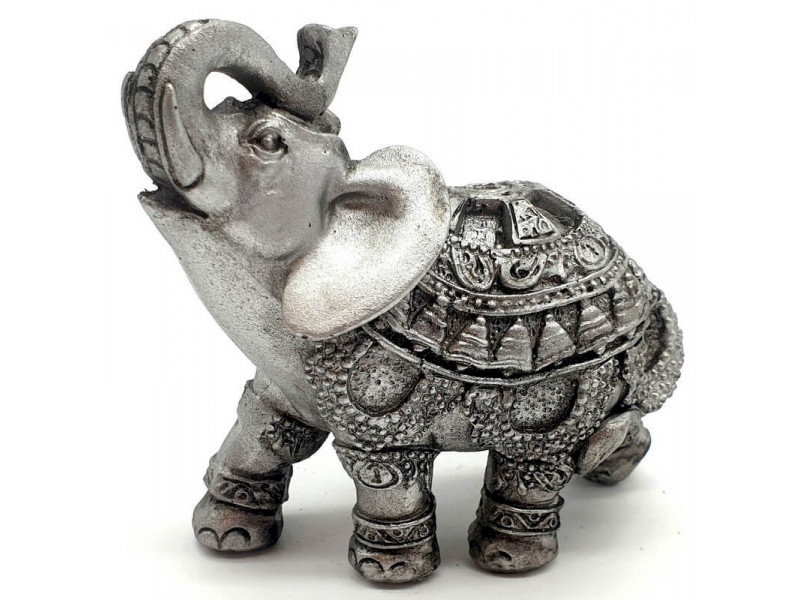 Statue Résine Eléphant Argent pas cher - Paiement Sécurisé