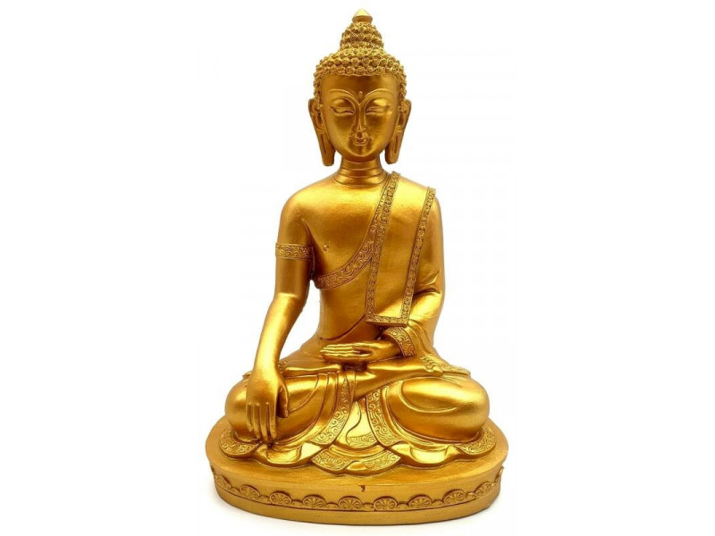 Statue Résine Bouddha Méditation Or pas cher - Paiement Sécurisé