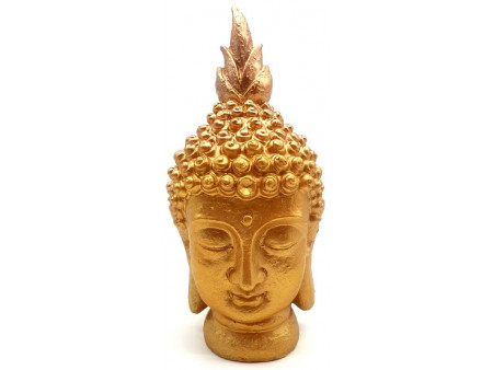Statue Résine Tête de Bouddha Or pas cher - Paiement Sécurisé