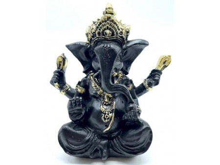 Statue Résine Ganesh Noir pas cher - Paiement Sécurisé