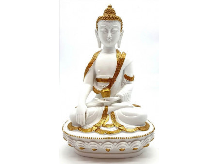 Statue  Bouddha & Bol Blanc pas cher - Paiement Sécurisé