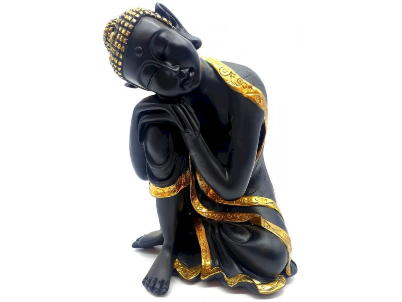 Statue Bouddha Penseur Noir pas cher - Paiement Sécurisé