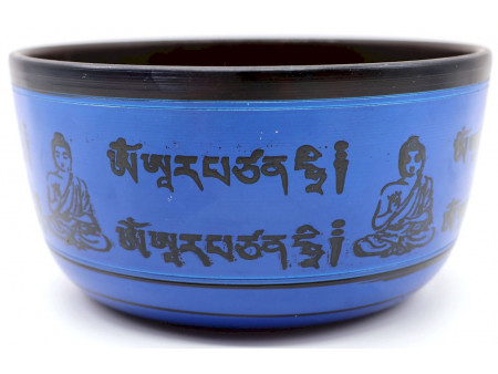 Bol Chantant Tibétain Aluminium Bouddha Bleu 850g pas cher
