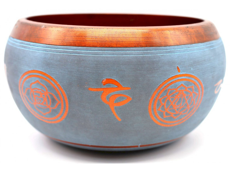 Bol Chantant Tibétain Aluminium Chakras 550g pas cher