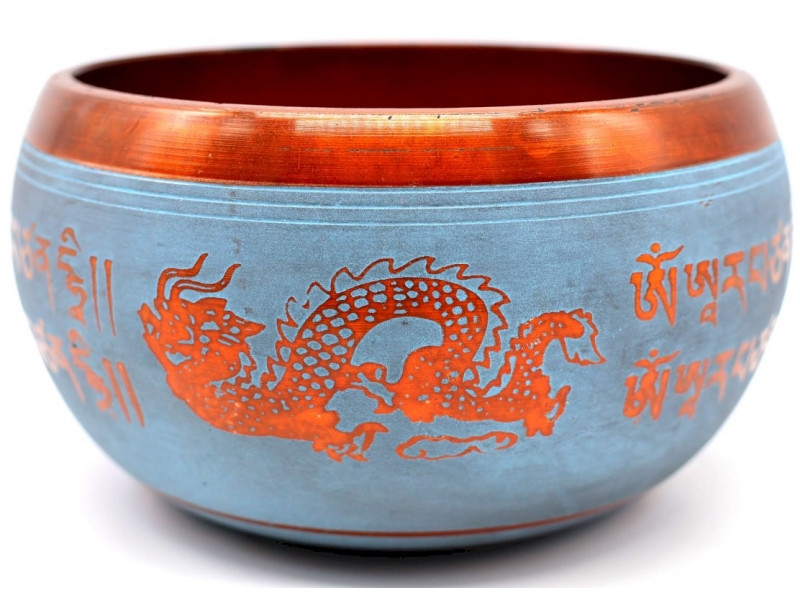 Bol Chantant Tibétain Aluminium Dragon 550g pas cher