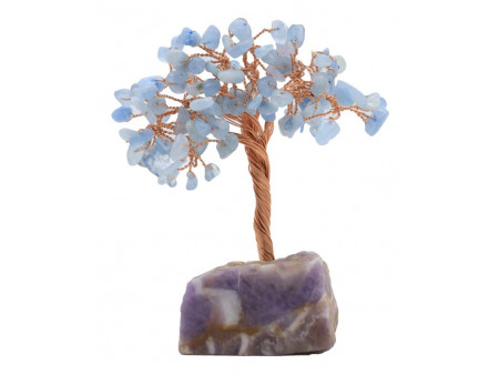 Arbre Aigue‑Marine sur druse d’Améthyste  | Pierre & Beauté
