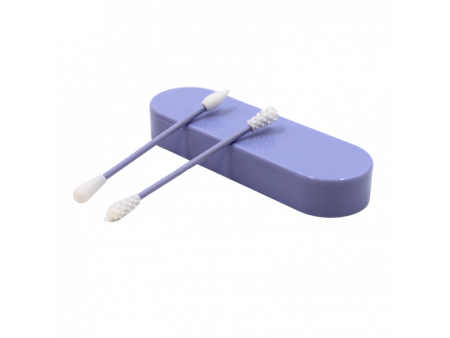2 cotons-tiges réutilisables + boite de rangement - Violet Pas Cher | Livraison Rapide