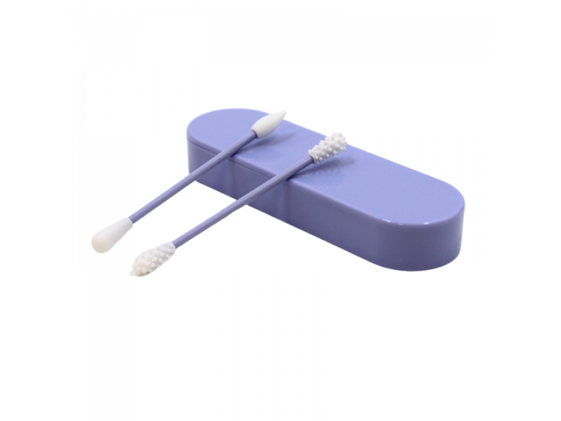 2 cotons-tiges réutilisables + boite de rangement - Violet Pas Cher | Livraison Rapide