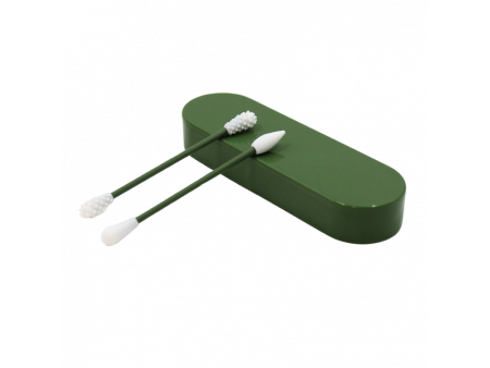 2 cotons-tiges réutilisables + boite de rangement - Vert Pas Cher | Livraison Rapide