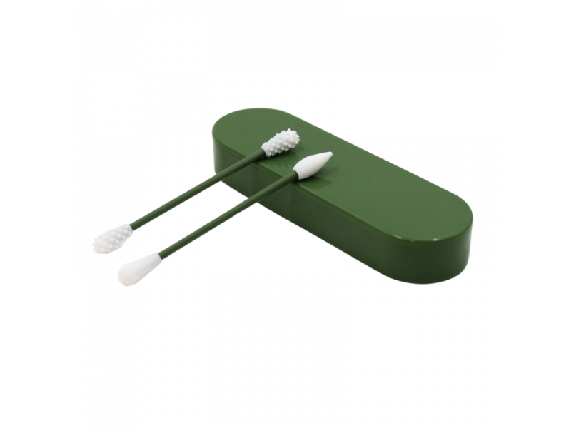 2 cotons-tiges réutilisables + boite de rangement - Vert Pas Cher | Livraison Rapide