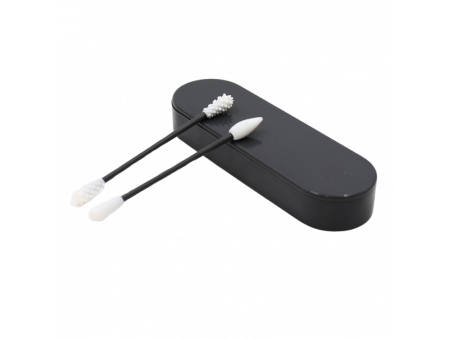 2 cotons-tiges réutilisables + boite de rangement - Gris Pas Cher | Livraison Rapide