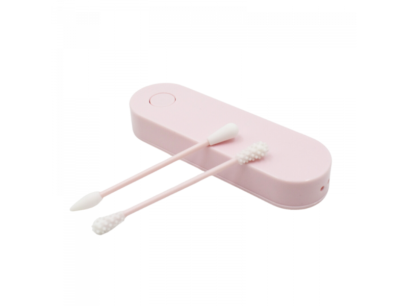 2 cotons-tiges réutilisables + boite de rangement - Rose Pas Cher | Livraison Rapide