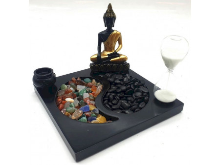 Jardin Zen Yin-Yang Sablier 15cm pas cher - Paiement Sécurisé