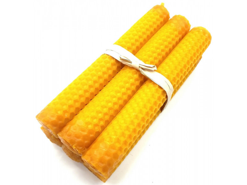 Bougie Cire d'Abeille 15cm Pas Cher