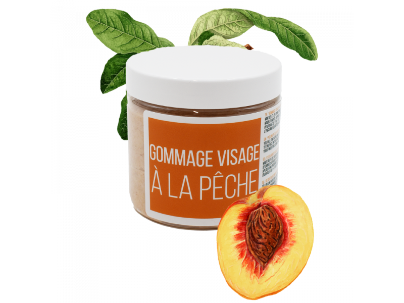 Gommage visage pêche - 200ml 100% naturel Pas Cher