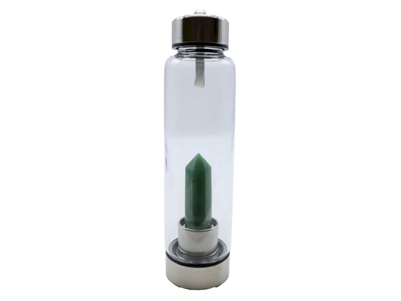 Bouteille Tadasana Pointe Aventurine Verte 500ml – Pierre Naturelle