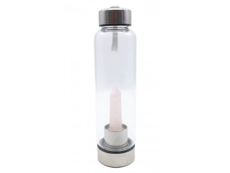 Bouteille Tadasana Pointe Quartz Rose 500ml – Verre & Pierre Naturelle