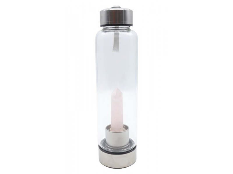 Bouteille Tadasana Pointe Quartz Rose 500ml – Verre & Pierre Naturelle