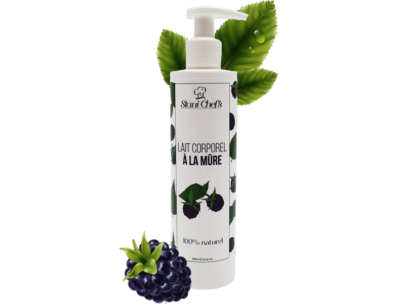 Lait corps hydratant à la mûre - 250ml 100% naturel Pas Cher
