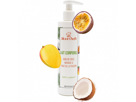 Lait corporel à la noix de coco, mangue & fruit de la passion - 250ml 100% naturel Pas Cher