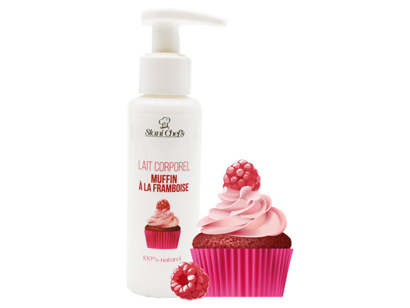 Lait corporel - muffin à la framboise - 100ml 100% naturel Pas Cher