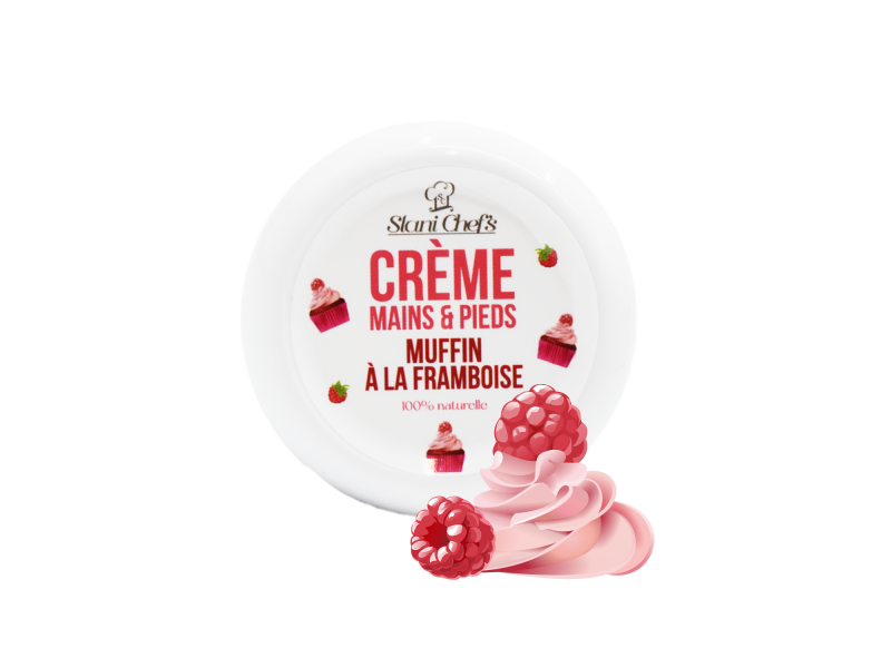 Crème mains et pieds - muffin à la framboise - 50ml 100% naturelle - Format voyage Pas Cher