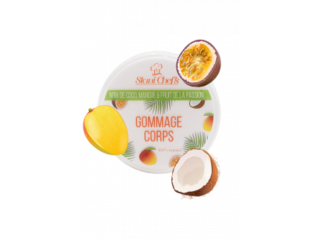 Gommage corps à la noix de coco, mangue & fruit de la passion - 250ml 100% naturel Pas Cher