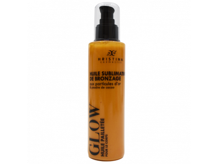Huile sublimatrice de bronzage - Pailletée - 200ml 100% naturelle Pas Cher