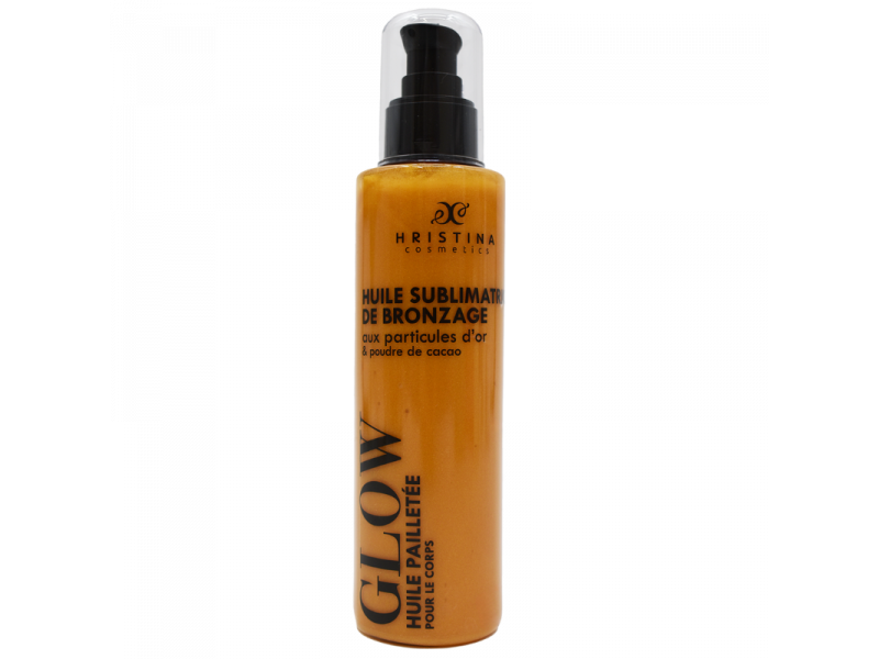 Huile sublimatrice de bronzage - Pailletée - 200ml 100% naturelle Pas Cher