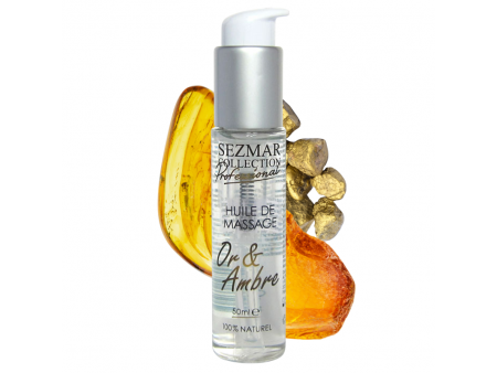 Huile de massage professionnelle Or & Ambre 100% naturelle 50 ml Pas Cher
