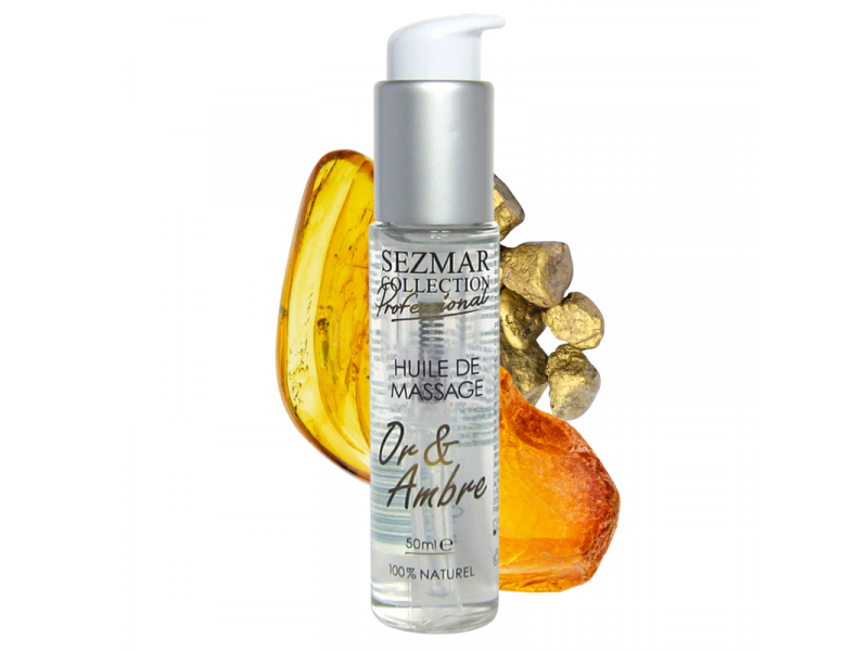 Huile de massage professionnelle Or & Ambre 100% naturelle 50 ml Pas Cher