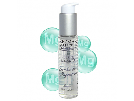 Huile de massage professionnelle Enrichie en Magnésium 100% naturelle 50 ml Pas Cher