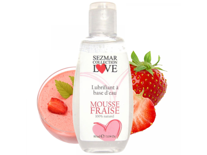 Lubrifiant à base d'eau 100% naturel Mousse fraise 90 ml Pas Cher