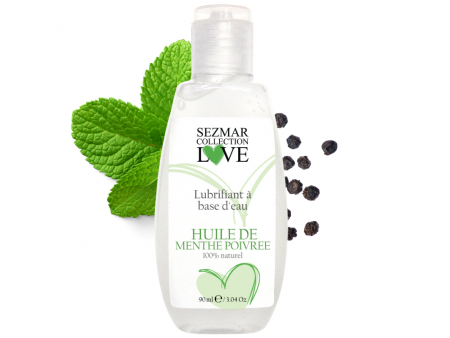 Lubrifiant à base d'eau 100% naturel Menthe poivrée 90 ml Pas Cher