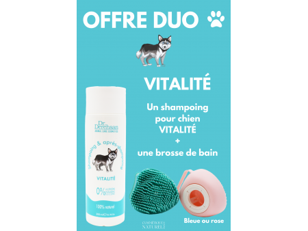 Shampoing pour chien 200ml + brosse de bain - VITALITÉ Pas Cher