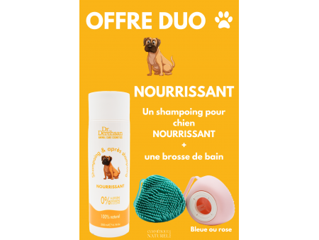 Shampoing pour chien 200ml + brosse de bain - NOURRISSANT Pas Cher