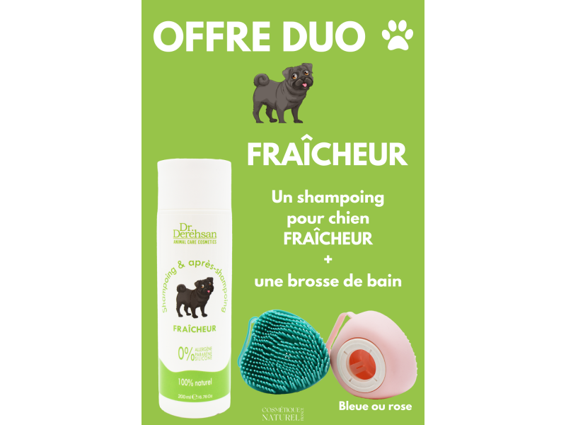 Shampoing pour chien 200ml + brosse de bain - FRAÎCHEUR Pas Cher