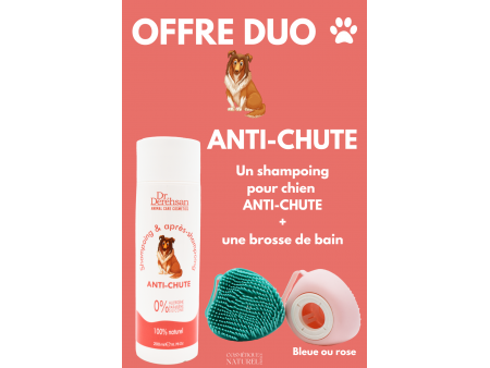 Shampoing pour chien 200ml + brosse de bain - ANTI-CHUTE Pas Cher