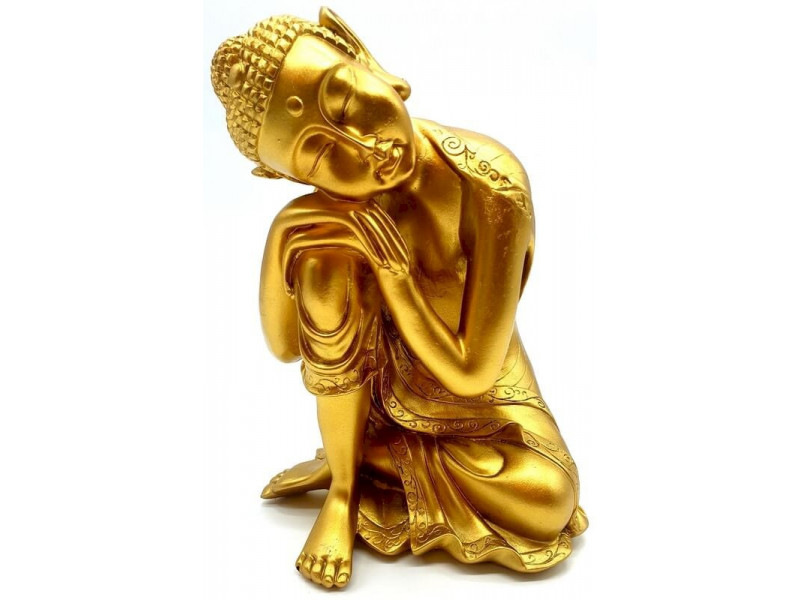 Statue Bouddha Penseur Or pas cher - Paiement Sécurisé