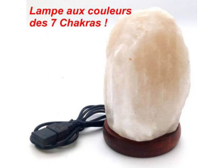 Mini Lampe de Sel USB Blanche 1KG Pas Cher | Paiement Sécurisé