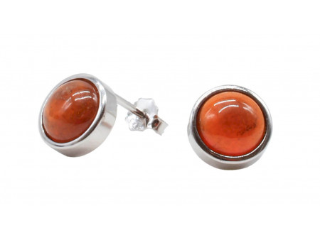 Boucles d'oreilles Argent 925 Grenat Pas Cher