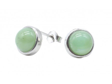 Boucles d'oreilles Argent 925 Jade Verte Pas Cher
