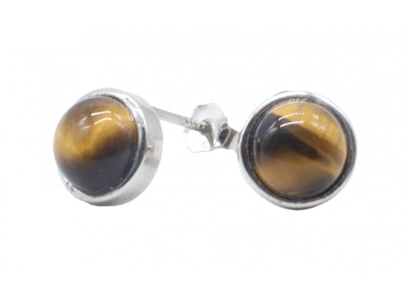 Boucles d'oreilles Argent 925 Oeil de Tigre Pas Cher