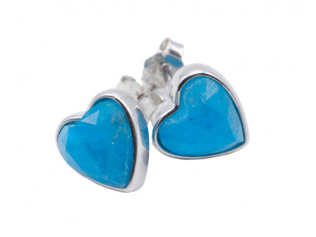Boucles d'oreilles Argent 925 Apatite Coeur Pas Cher