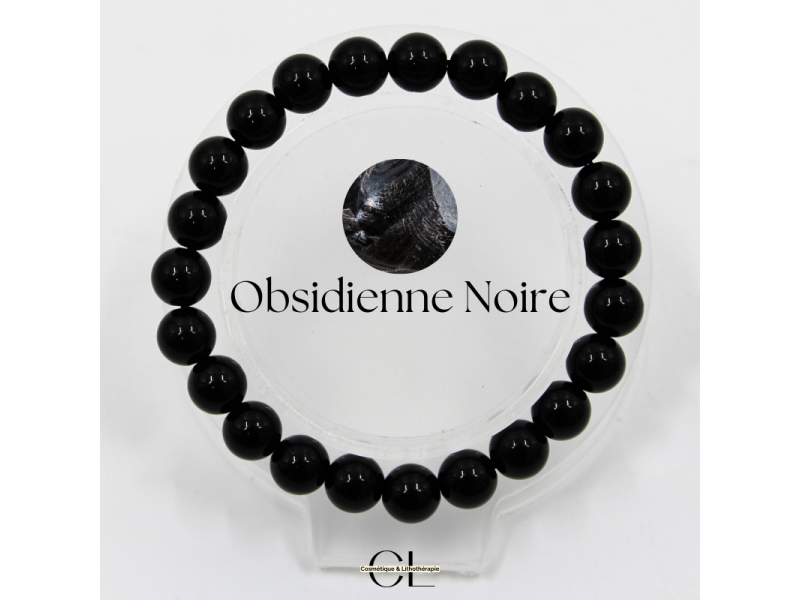 Bracelet en pierres naturelles Obsidienne noire Pas Cher