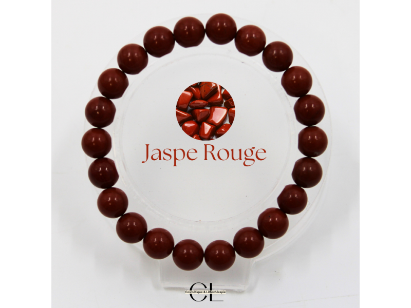 Bracelet Jaspe Rouge perles rondes – Pierre & Beauté