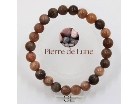 Bracelet en pierres naturelles Pierre de Lune Multicolore Pas Cher