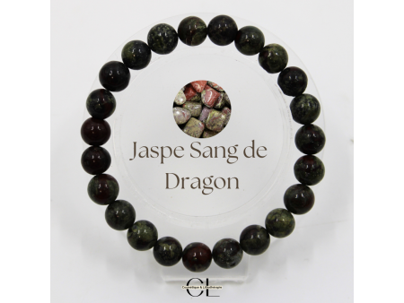 Bracelet Jaspe Sang de Dragon perles rondes – Force  | Pierre & Beauté